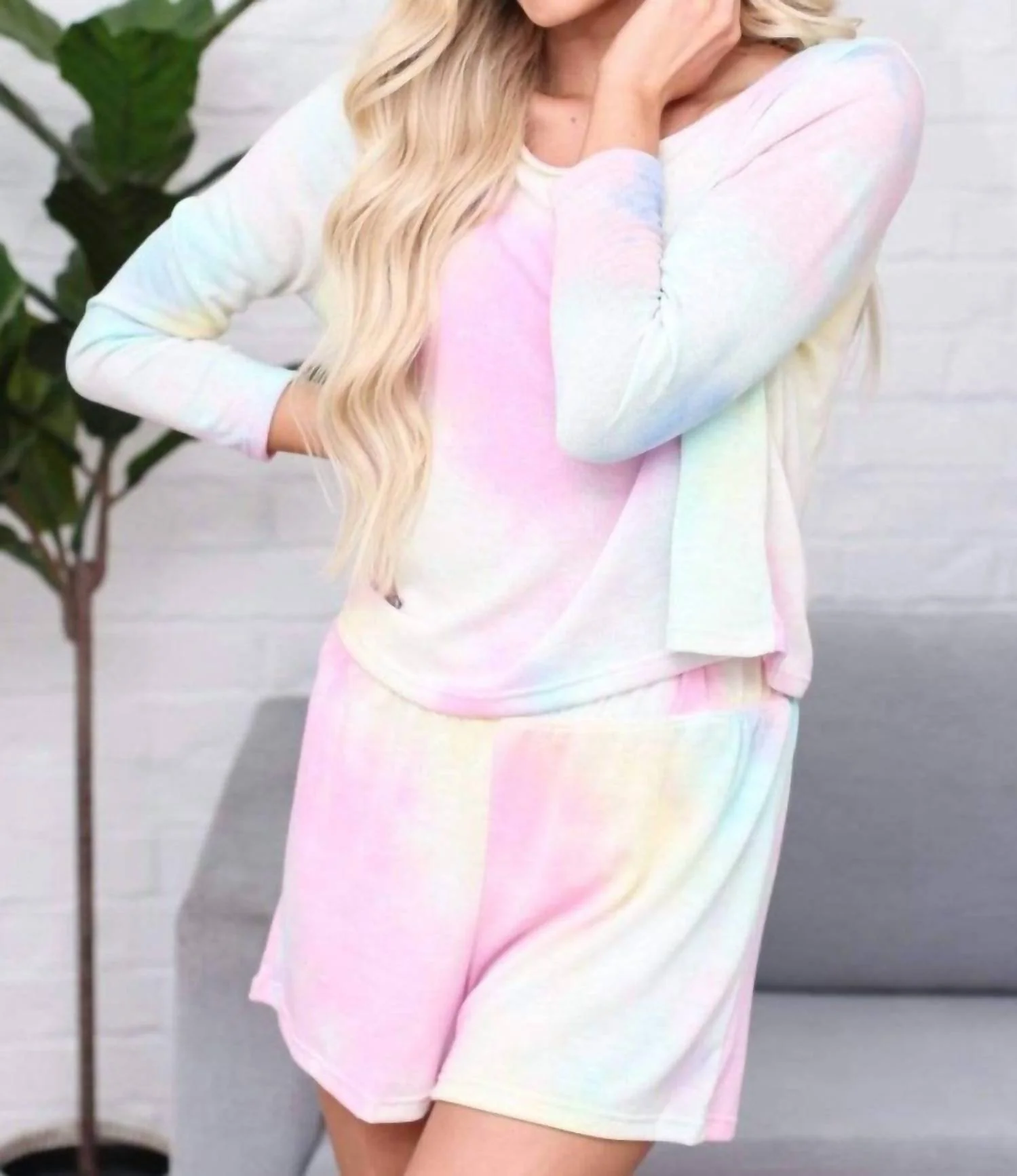 Faye Tie-Dye Set In Pink/yellow