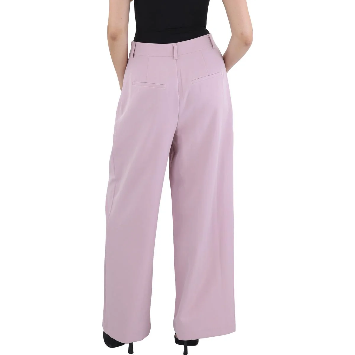 Ruby Womens Pleated Polyester Wide Leg Pants