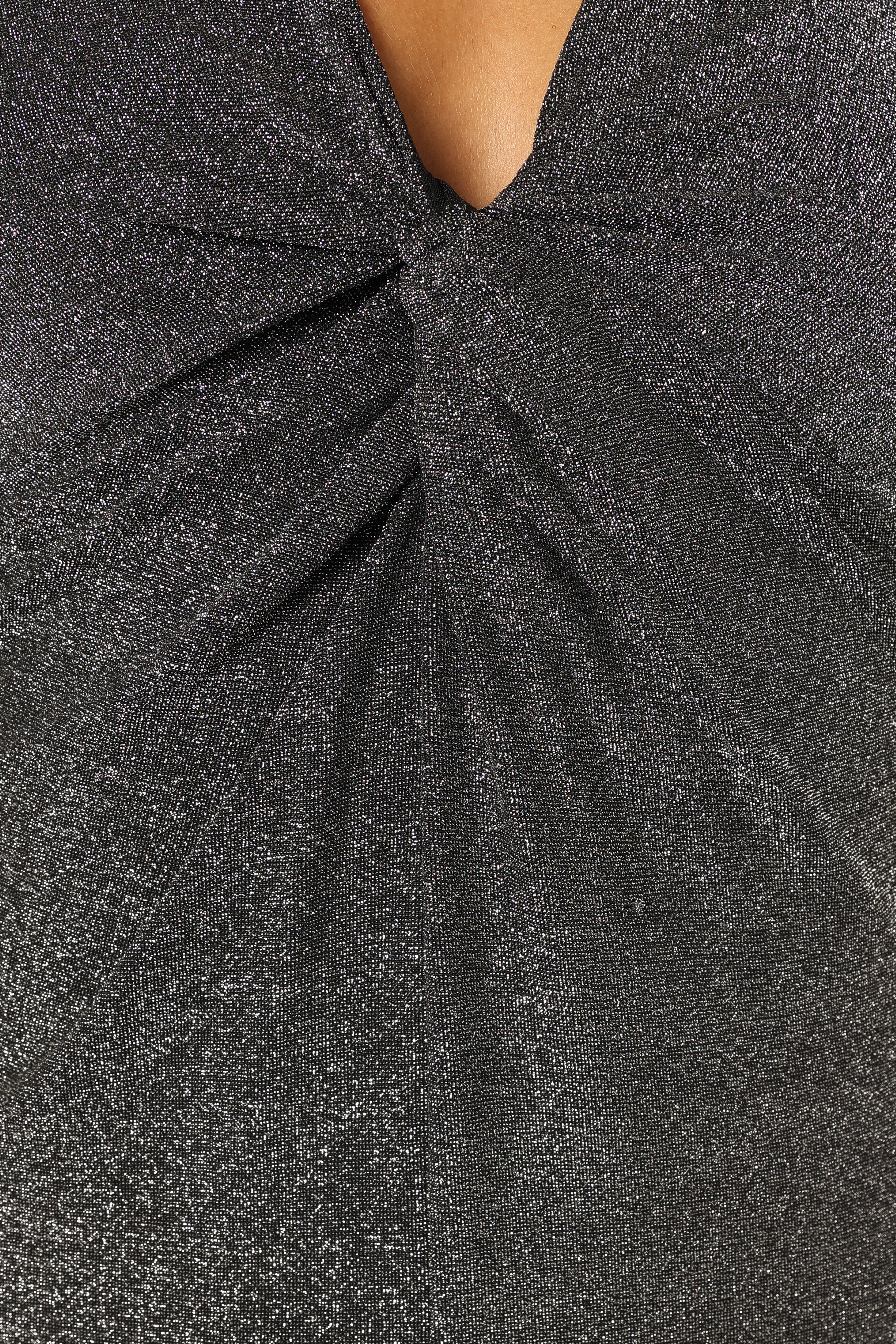 Luminate Long Sleeve Midi Dress - Silver