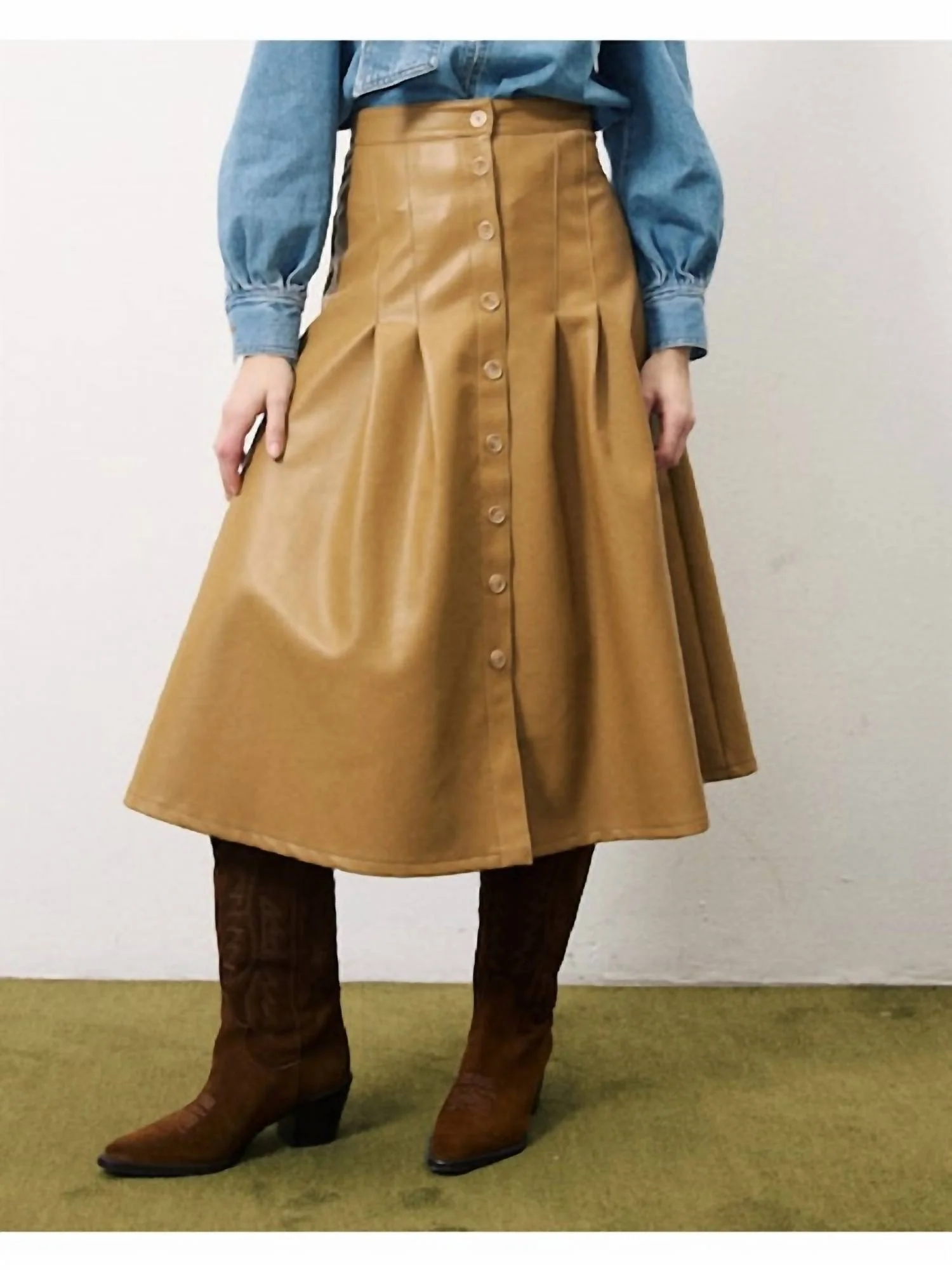 Edana Midi Skirt In Camel