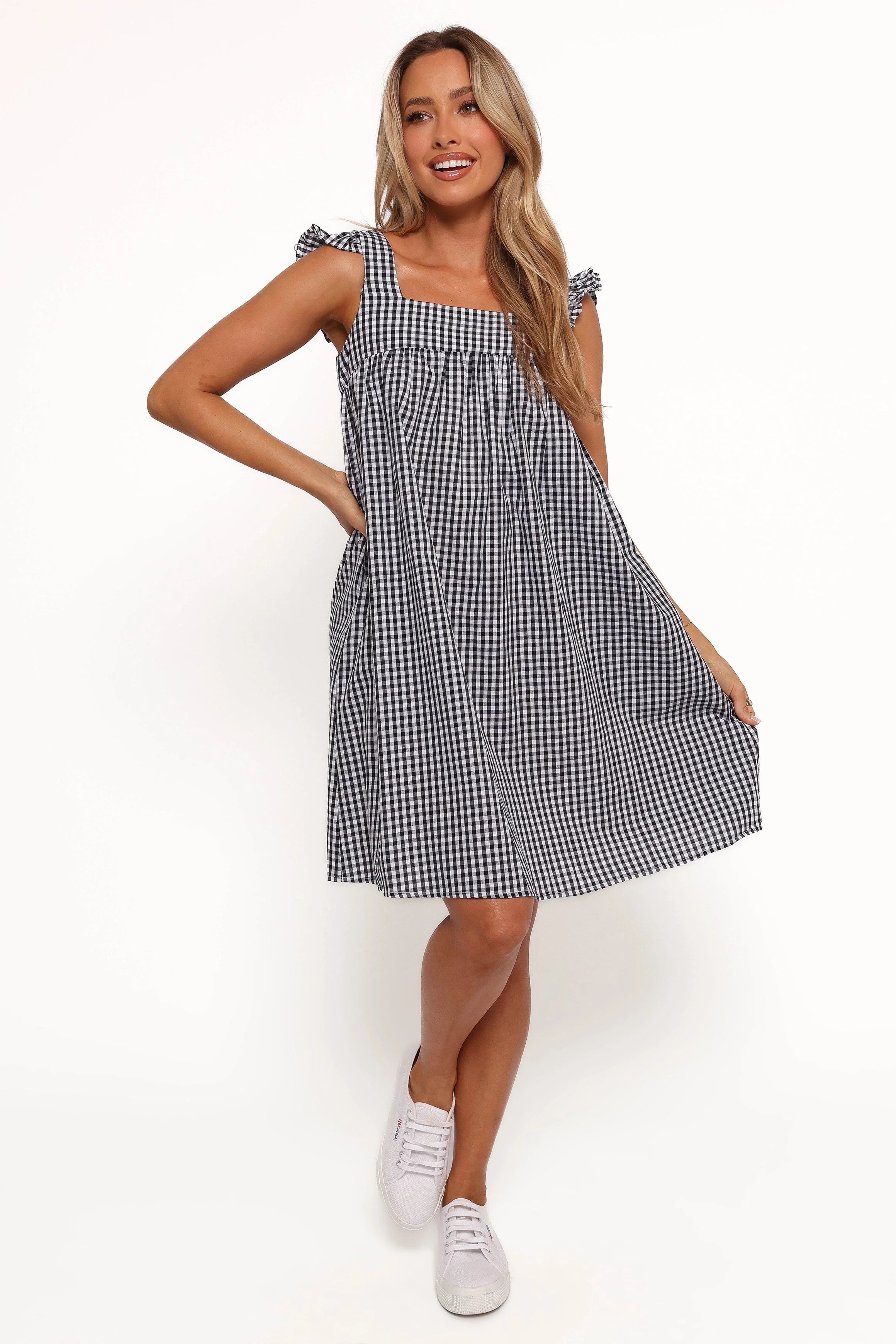 Nola Mini Dress - Black Gingham
