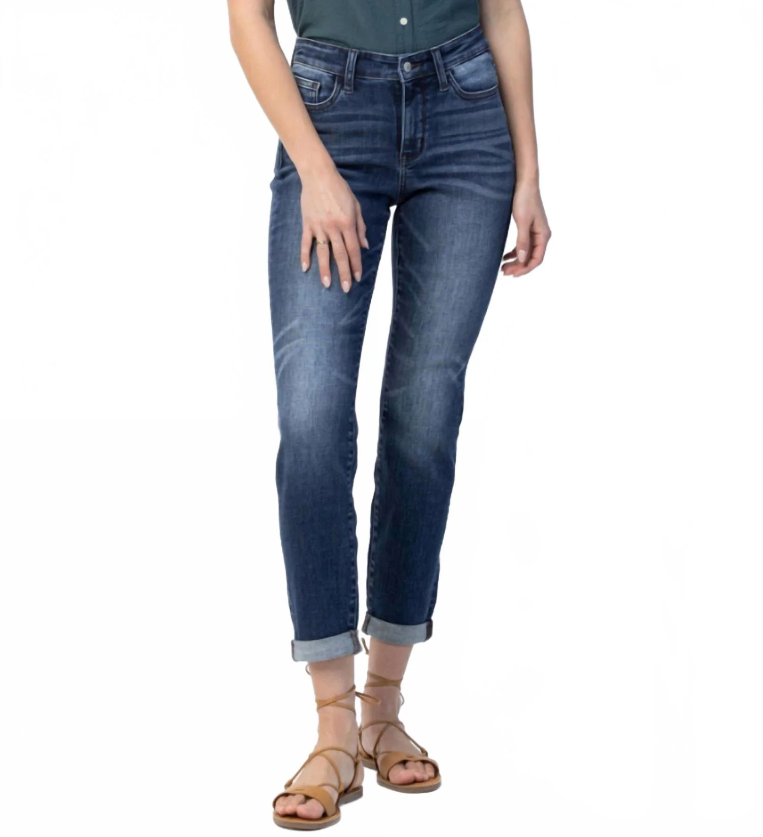 Slim Fit High Waist Jeans In Denim