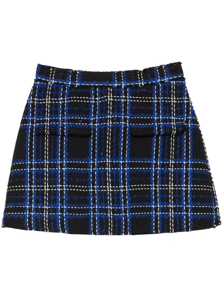 Black/Blue Tartan Pattern Skirt