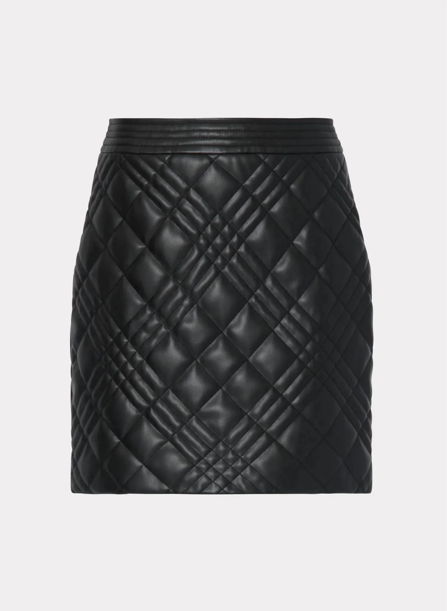 Hailey Quilted Vegan Skirt In Black