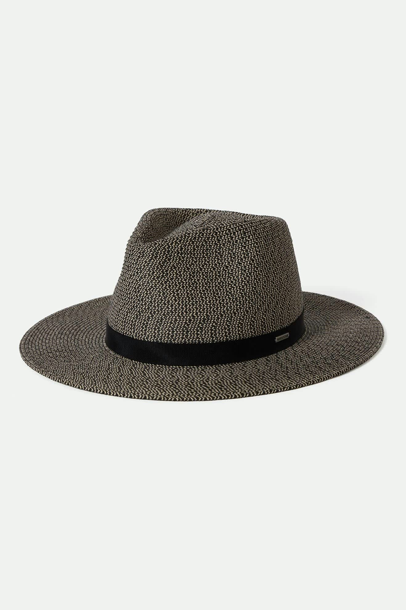 Carolina Straw Packable Travel Hat - Black/Natural