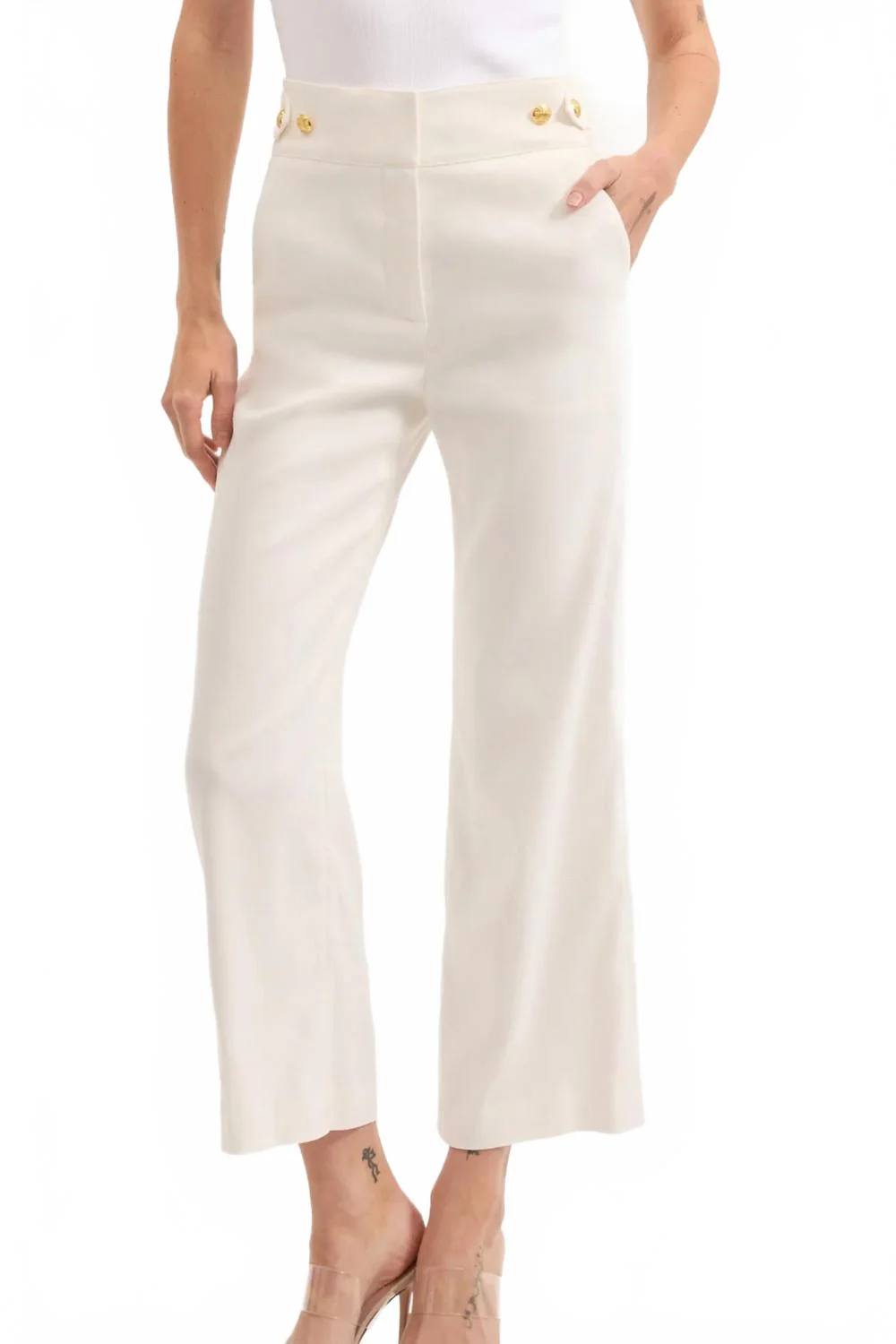 Aubrie Pant In White