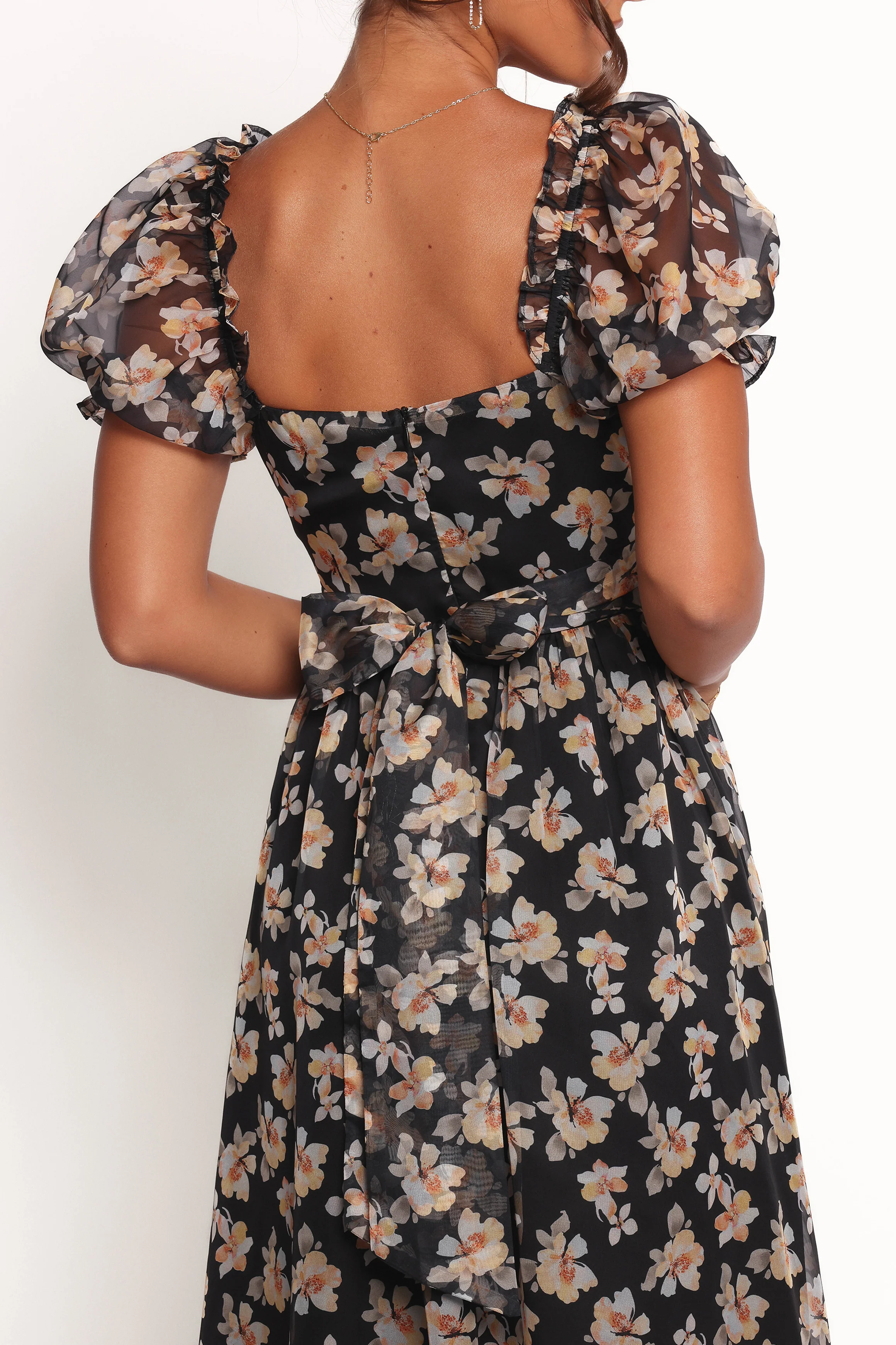 Farryn Maxi Dress - Black Beige Floral