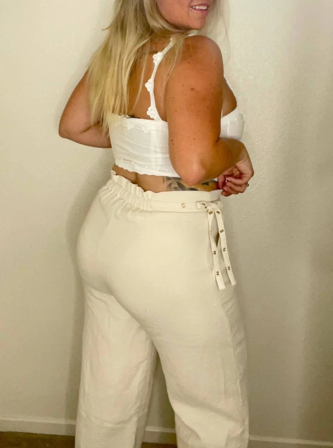 Yacht Club Wide Leg Pants In Cream