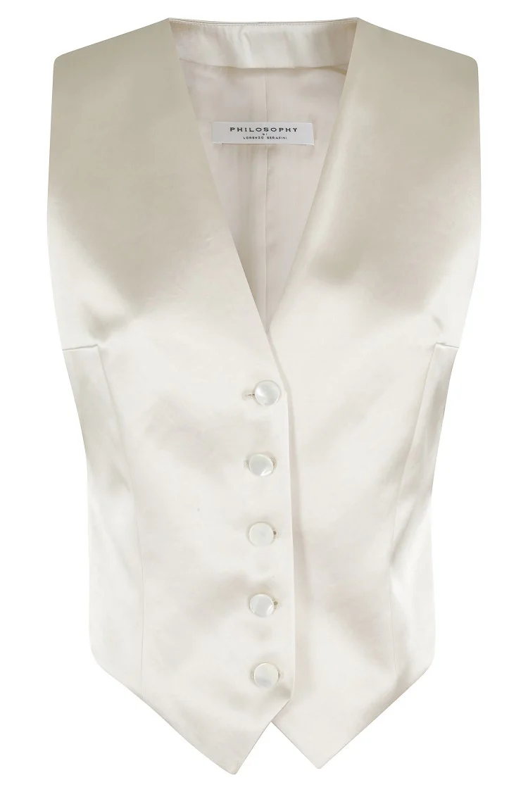 Sleeveless Gilet With Deep V-Neckline