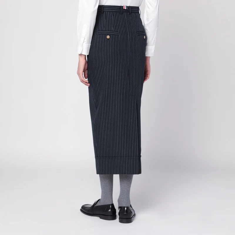 Thom e Women's blue Pinstriped Pencil Skirt