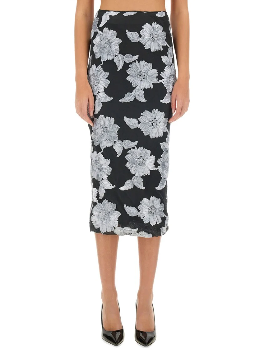 Floral Print Pencil Skirt