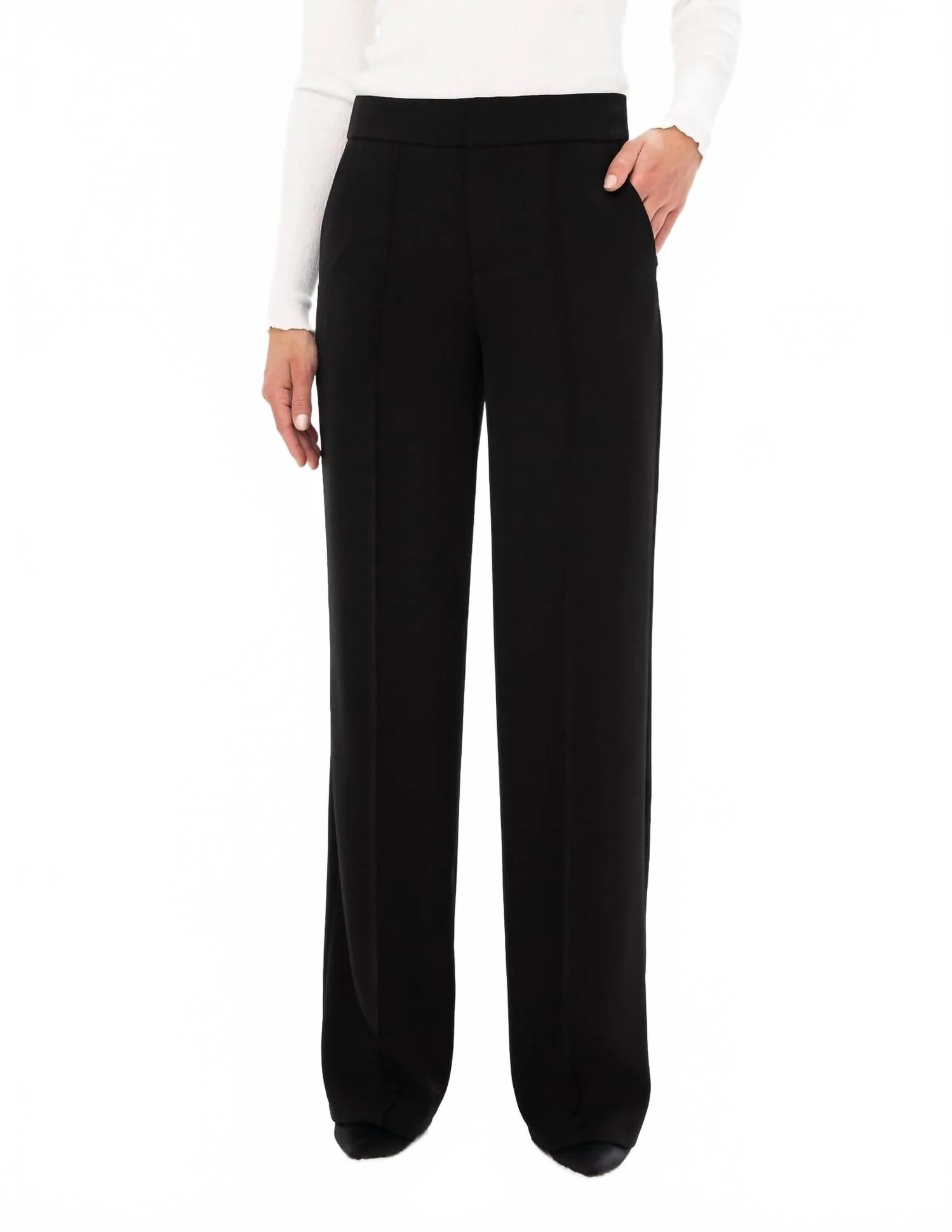 Women's Classic Wide Leg Trouser Pant In Black
