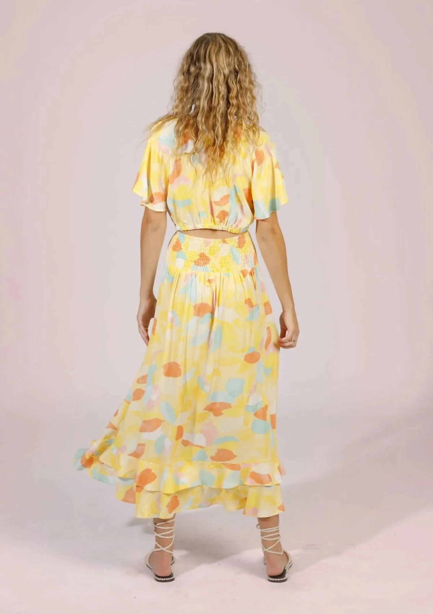 Marbella Skirt In Yellow Mint