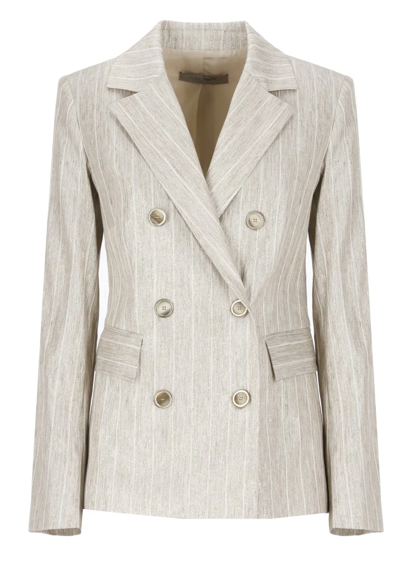 Gold Viscose Blend Blazer