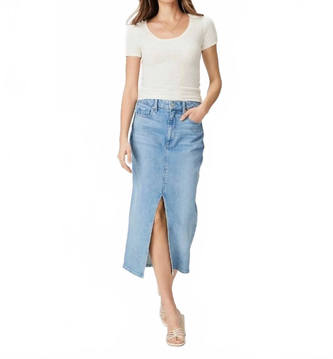 Angela Denim Skirt In Ysabel