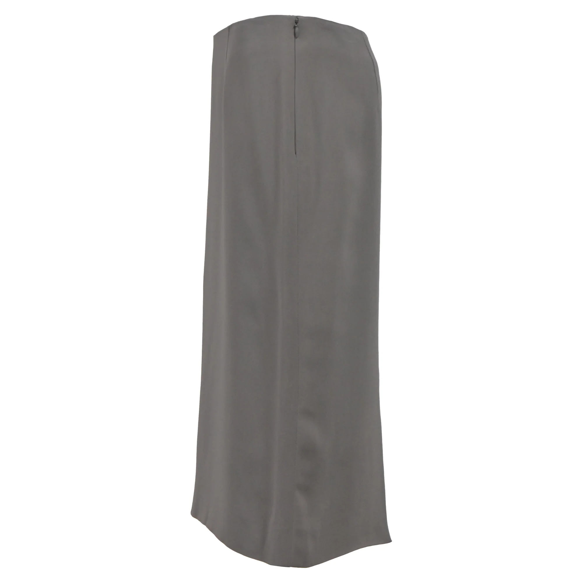 Alberta Ferretti Midi High-Waisted Straight Skirt in Grey Polyester