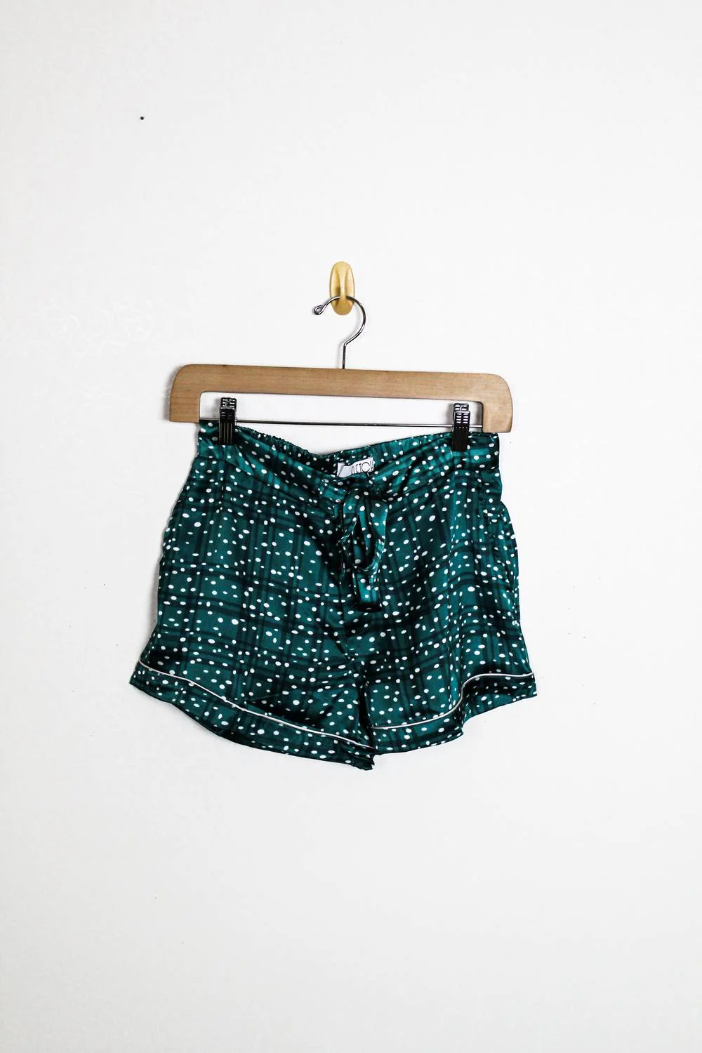 Women's Satin Pj Set In Emerald Plaid