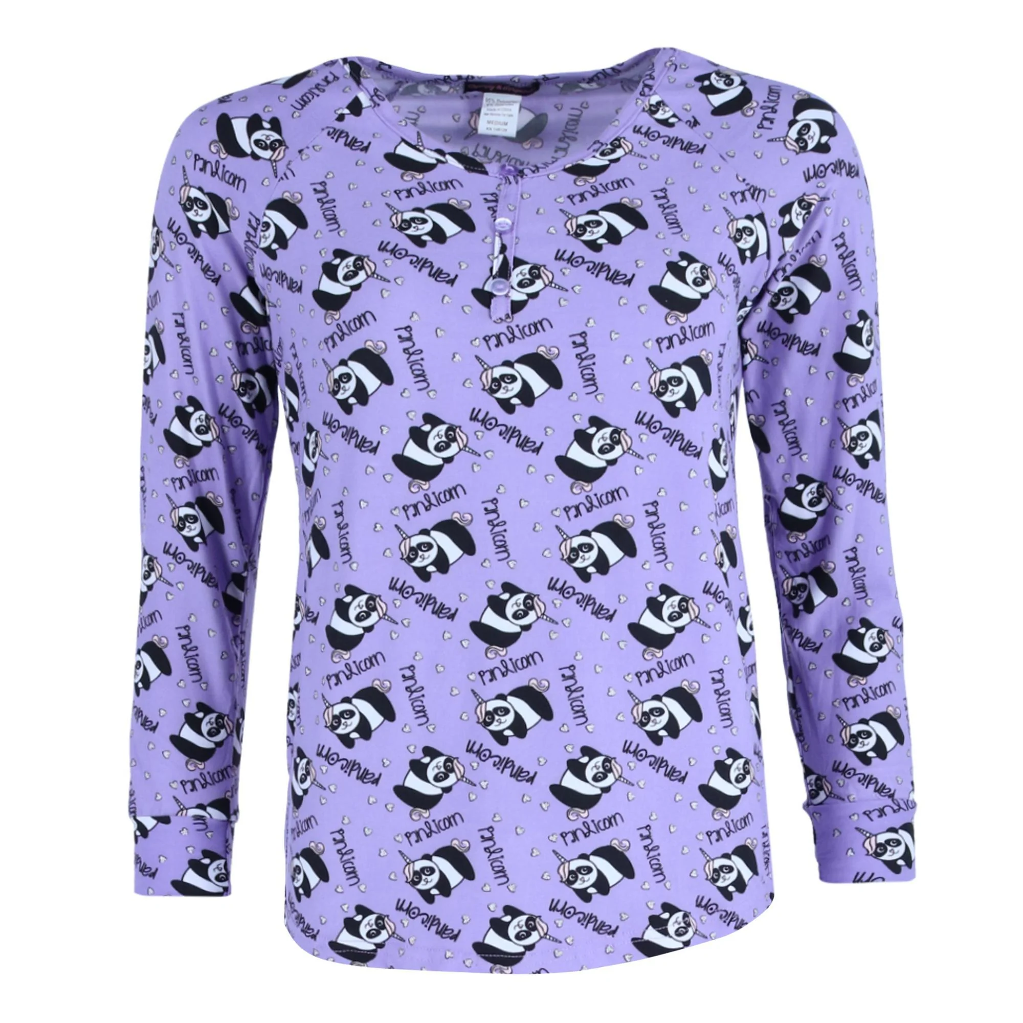 Women's Plus Size Panda Pajama Jogger Set