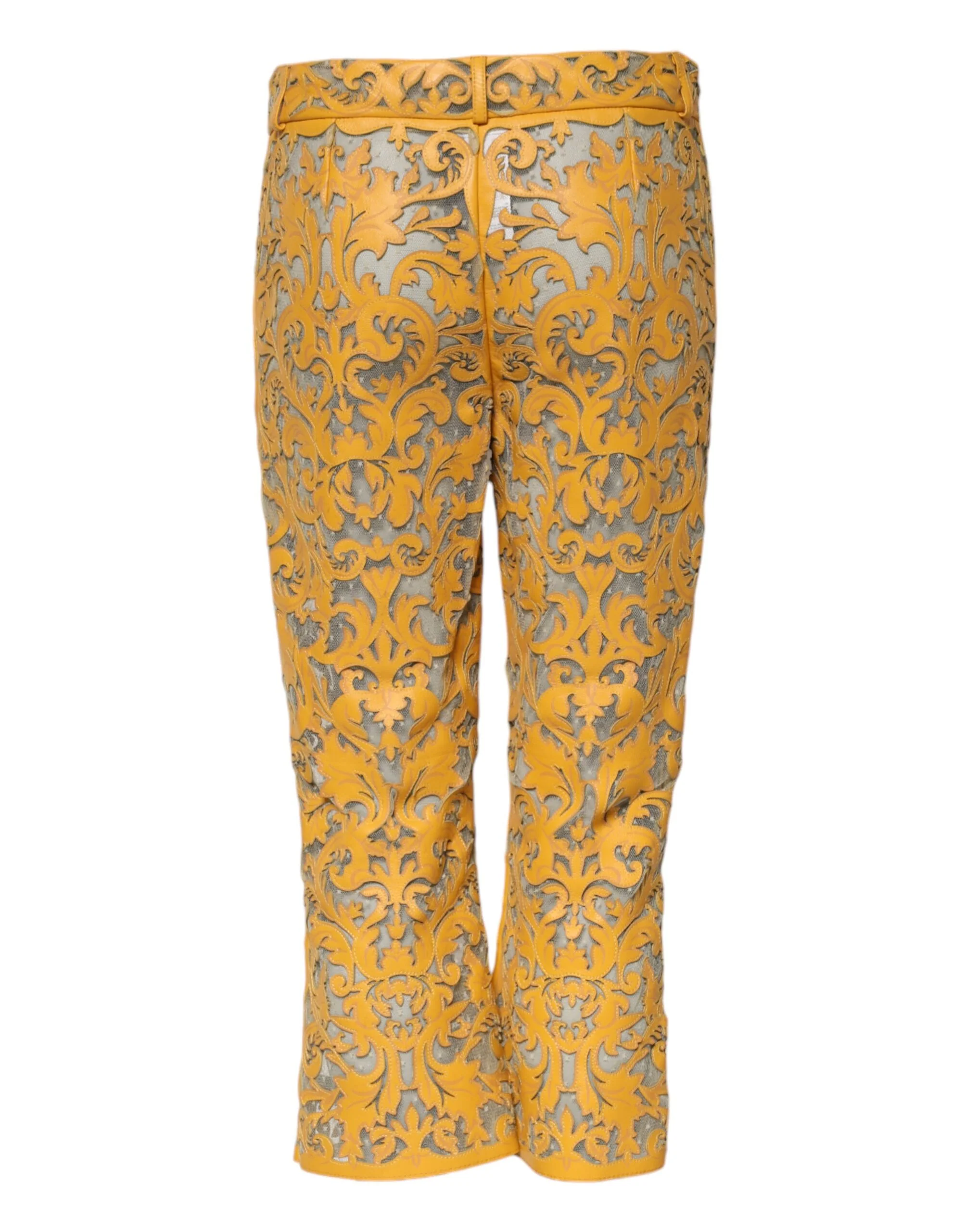 Dolce & Gabbana Floral Lace Mid Waist Capri Women's Pants