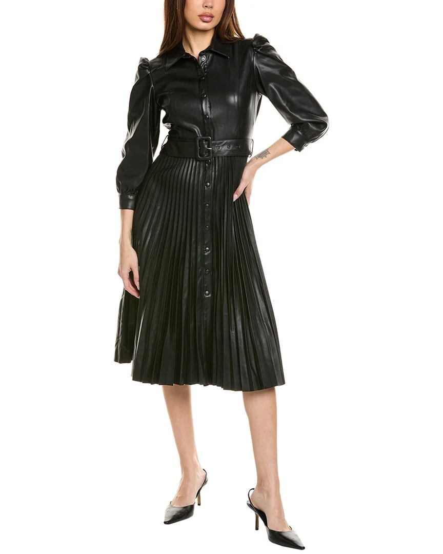 T Tahari Pleated Skirt Shirtdress