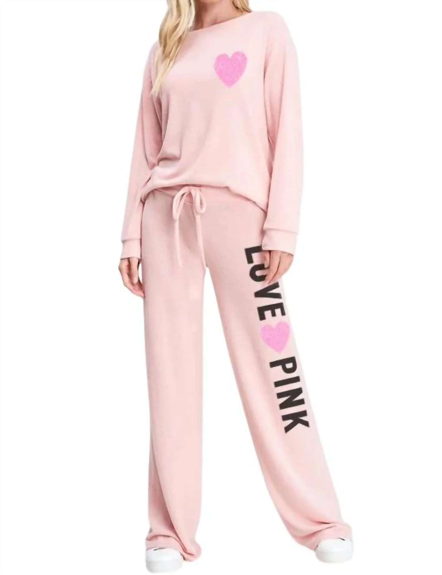 Love Sleepwear Set In Pink