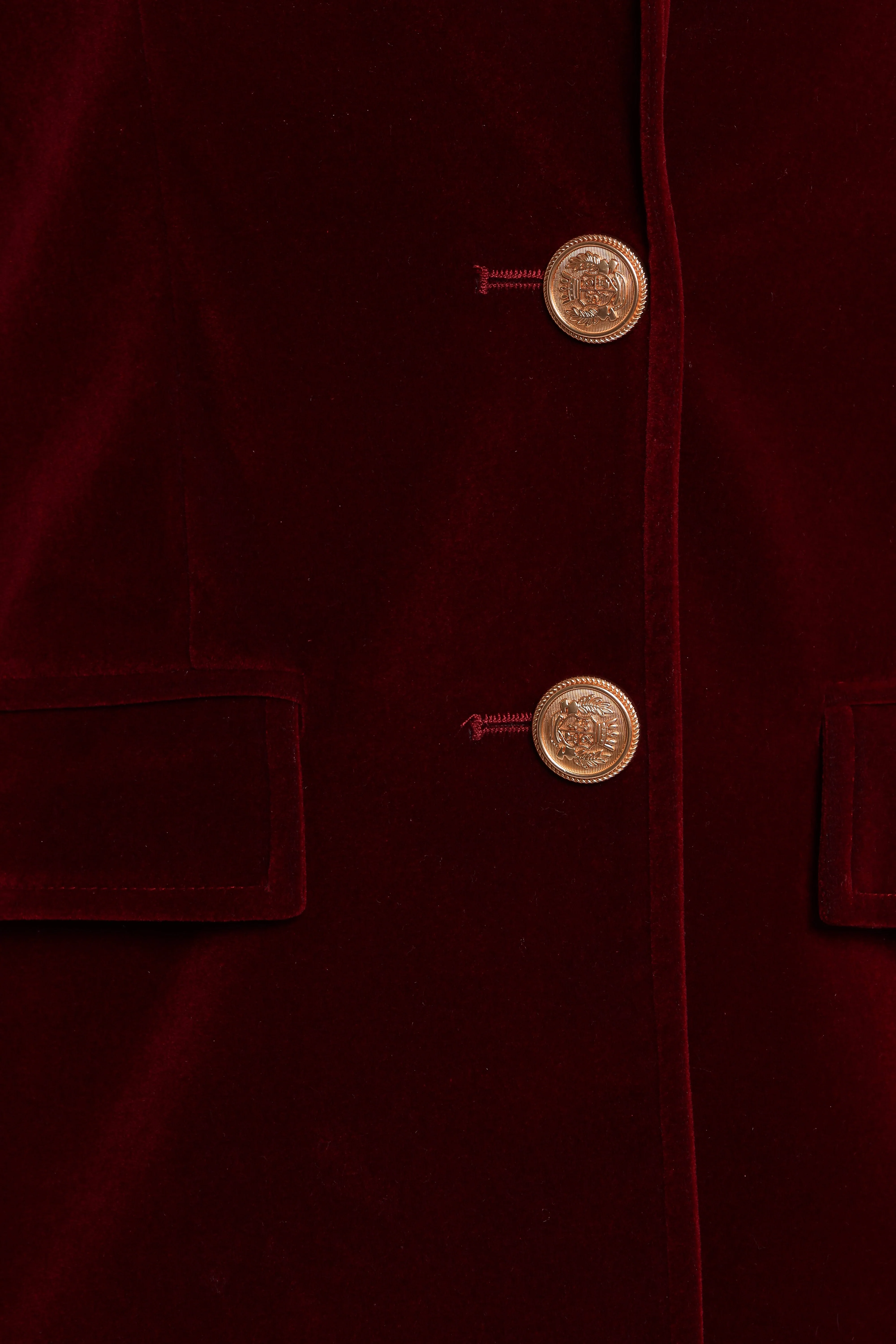 Zpya Single Button Velvet Blazer - Berry