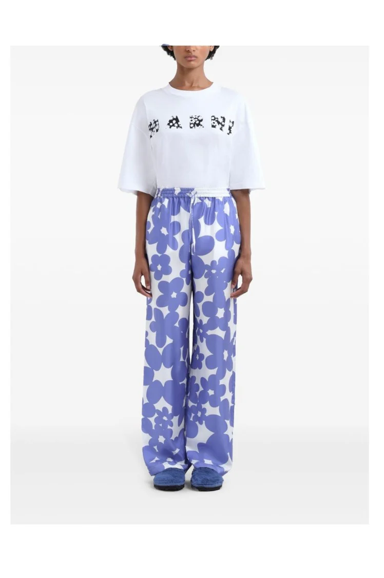 Relaxed Wide Leg Silk Pants