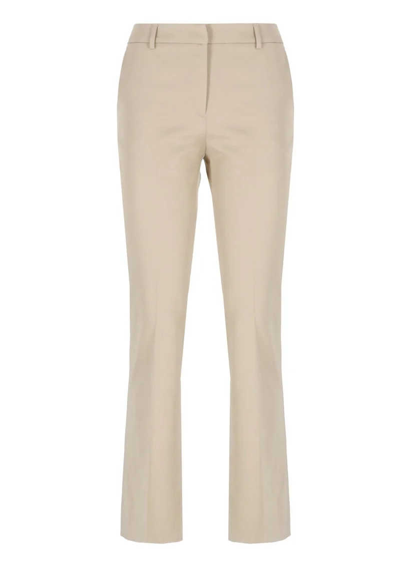 Beige Tailored Viscose Pants