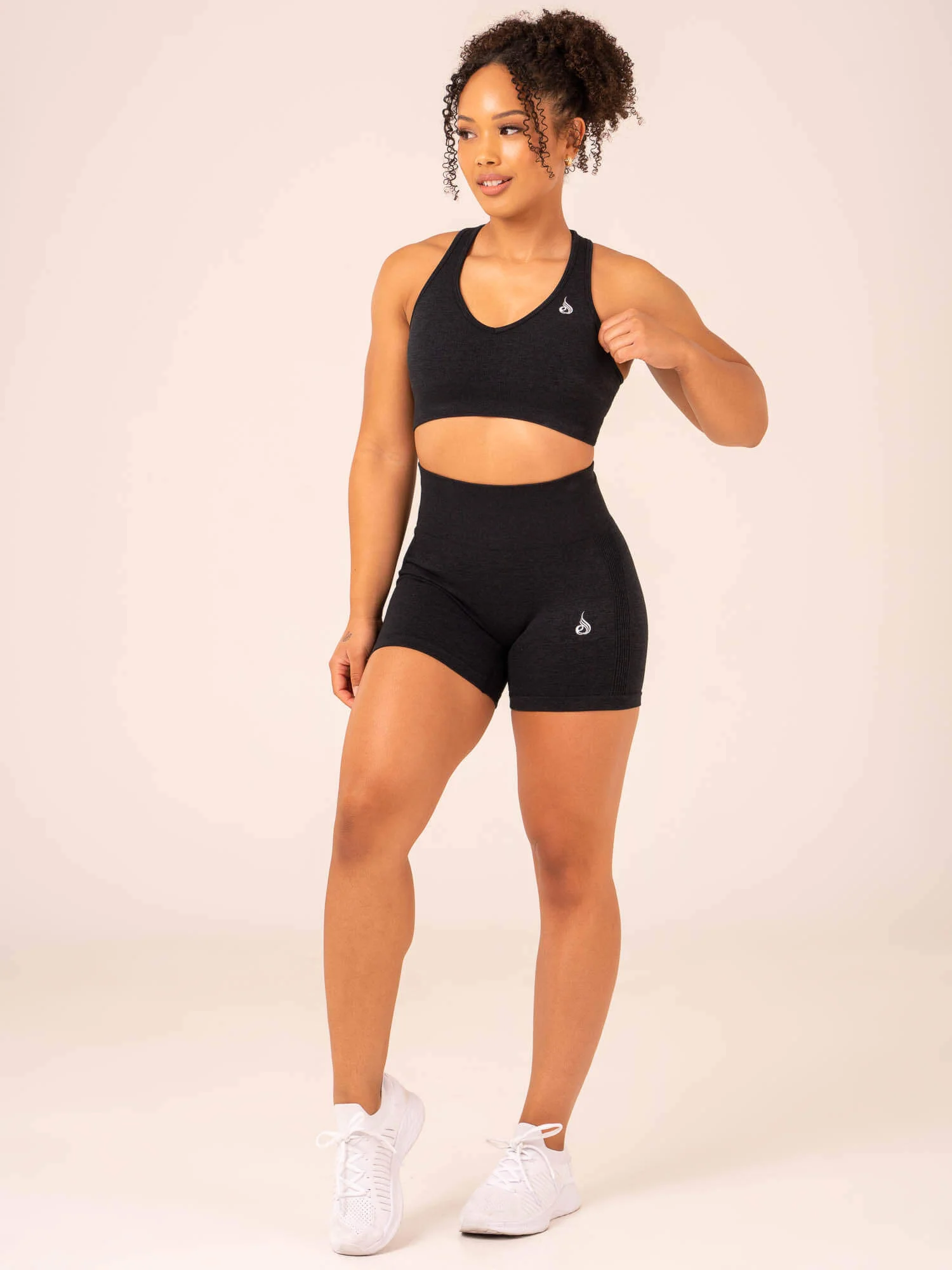 Contour Seamless Sports Bra - Black Marl