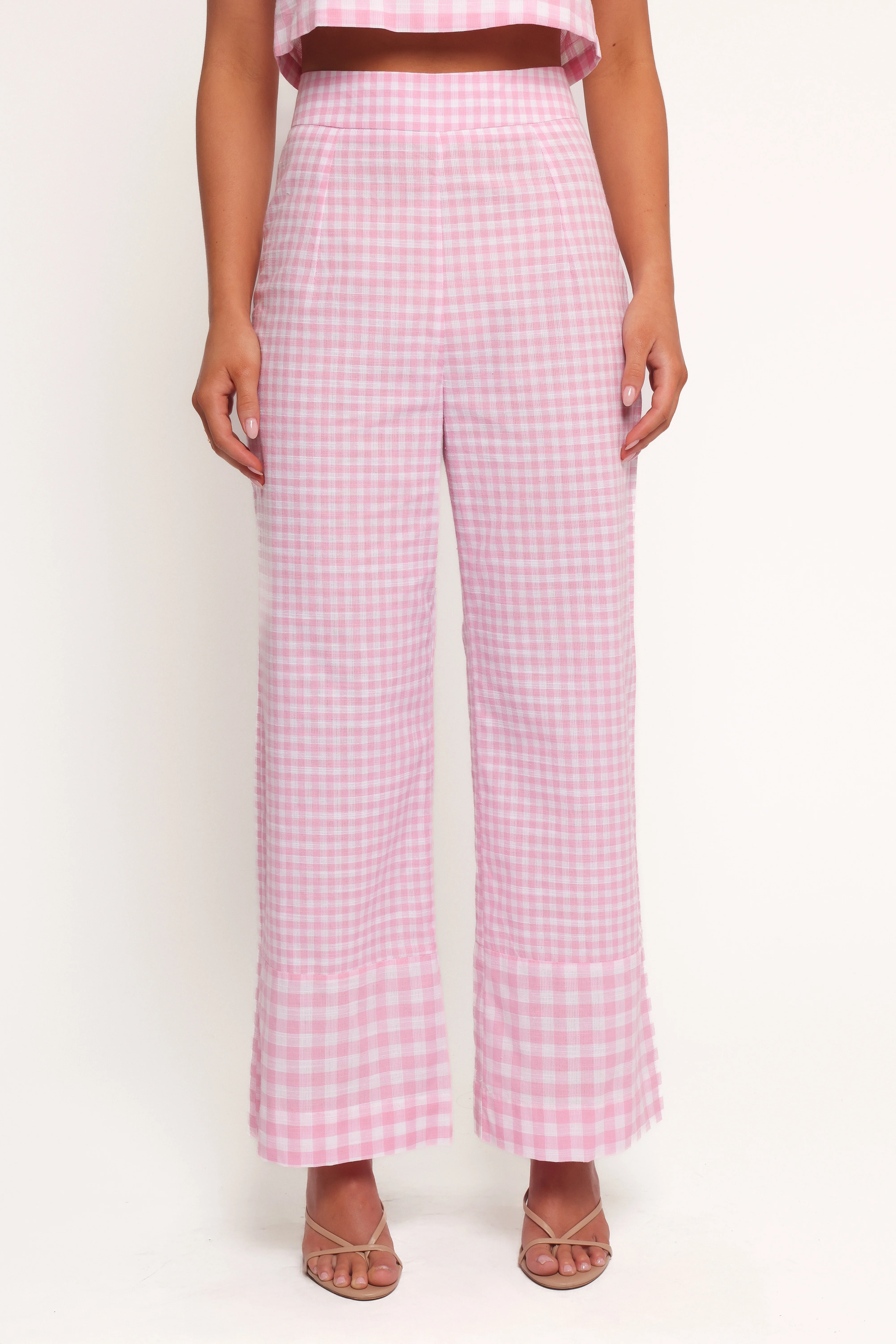 Devlin Cotton Pant - Pink Gingham