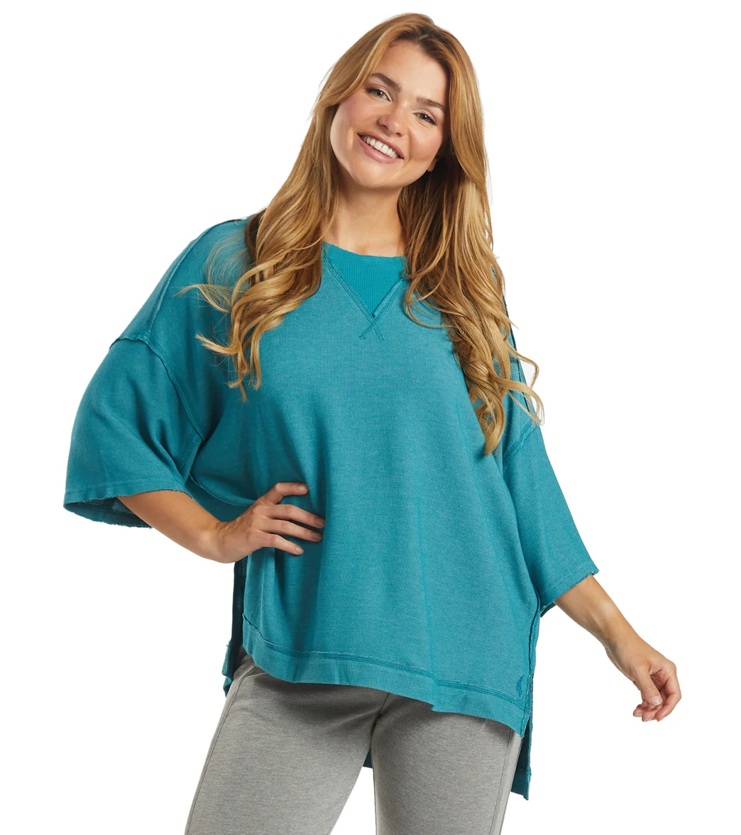 Free People Rugby Match Short Sleeve Tee