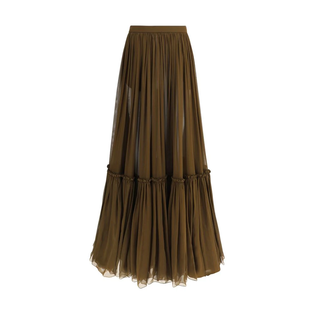 Saint Laurent Flounced long Women's Skirt