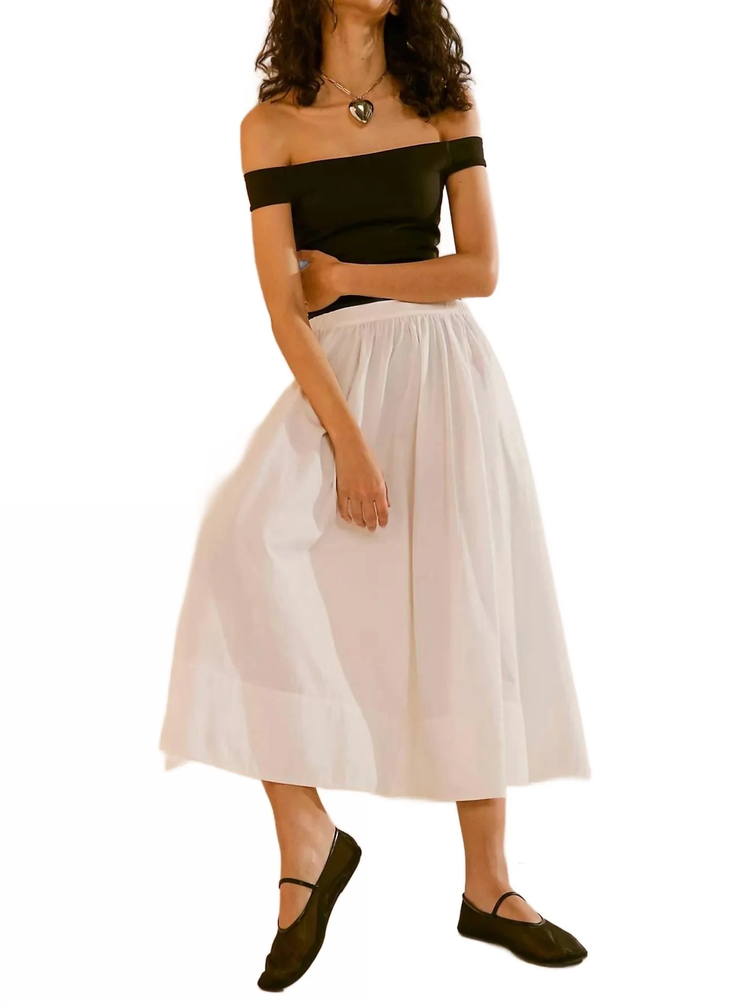 Blake Midi Skirt In White