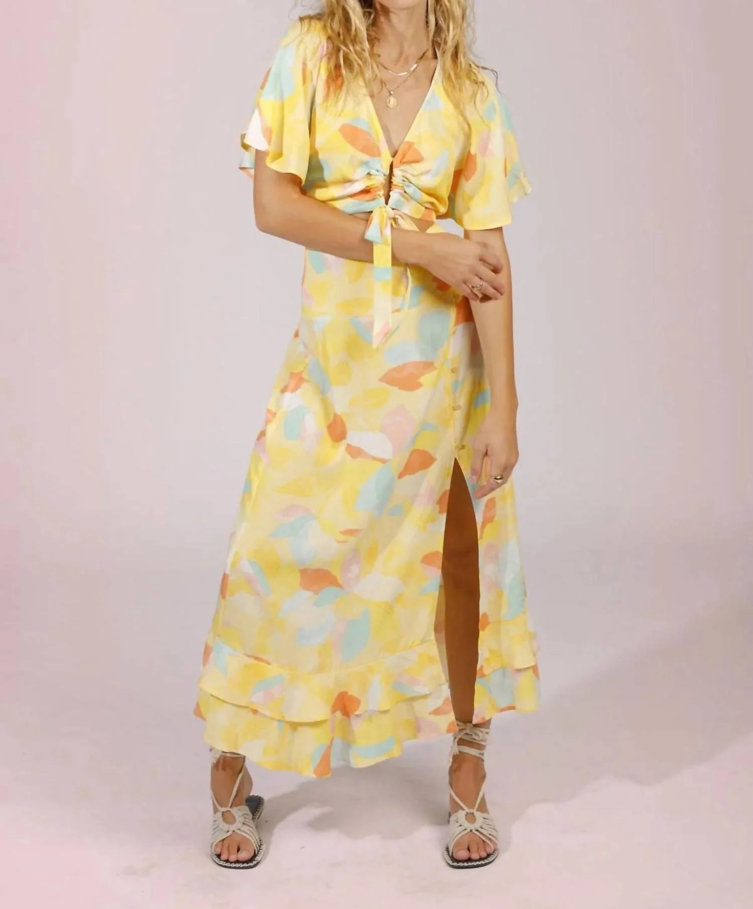 Marbella Skirt In Yellow Mint