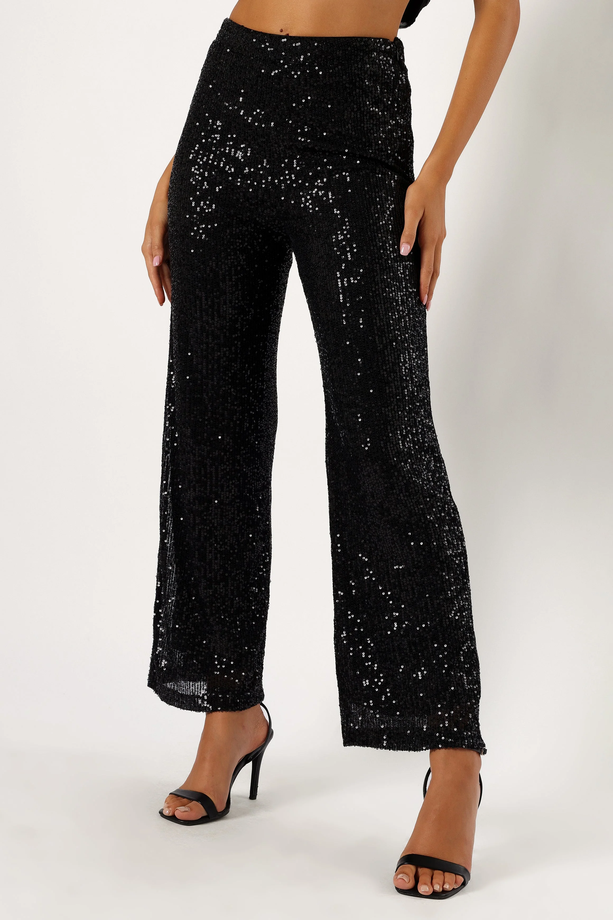 Lilianna Sequin Flare Pant - Black