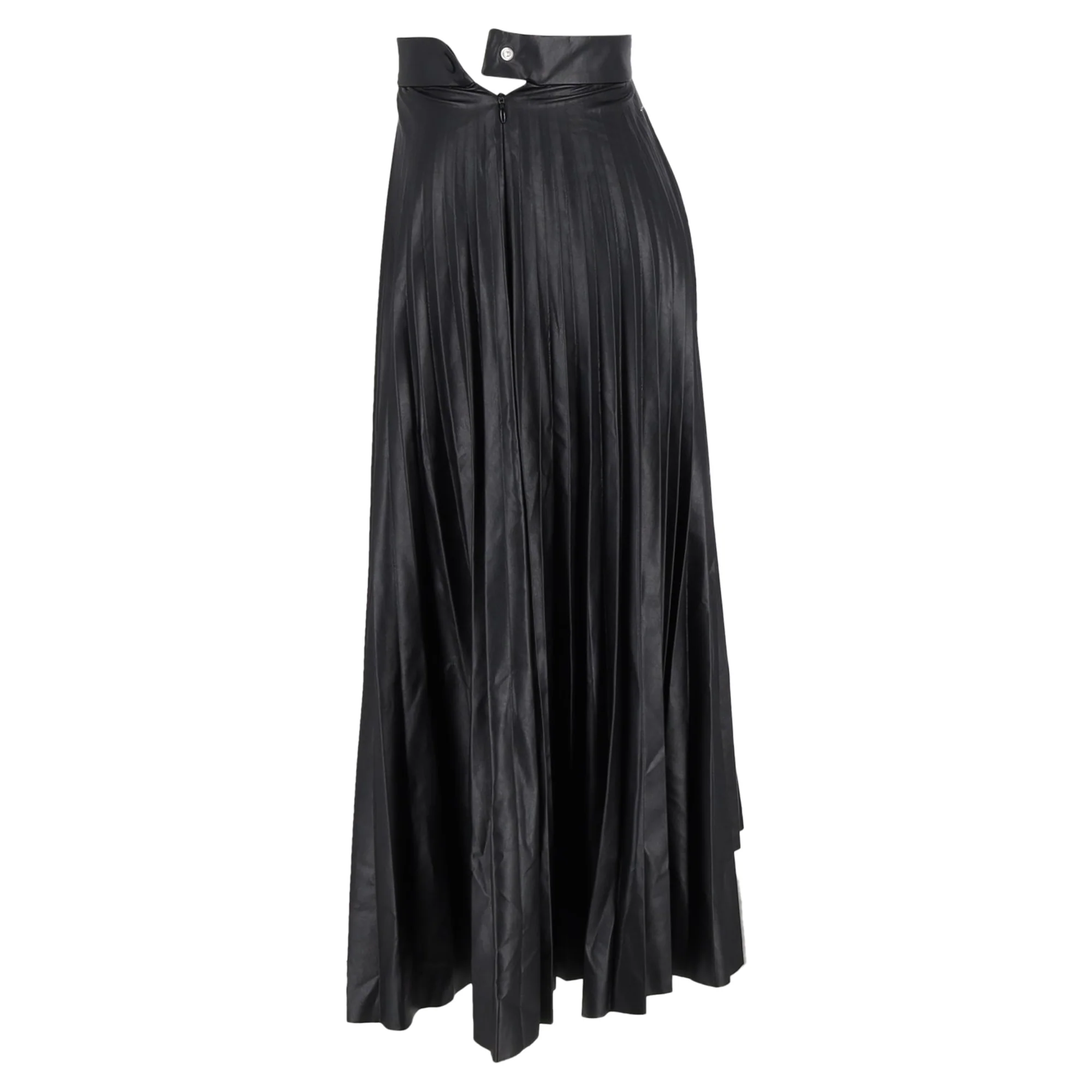 MM6 Maison Margiela Pleated Midi Skirt in Faux Leather