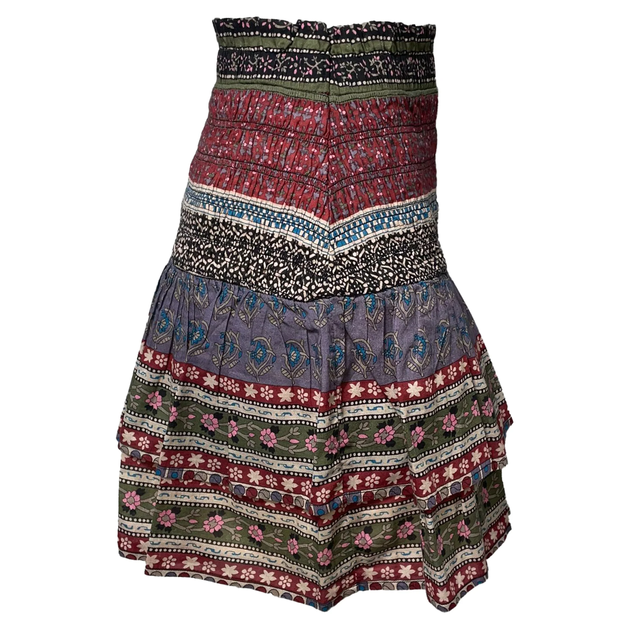 Sea New York Brooke Smocked Mini Skirt in Multicolor Cotton