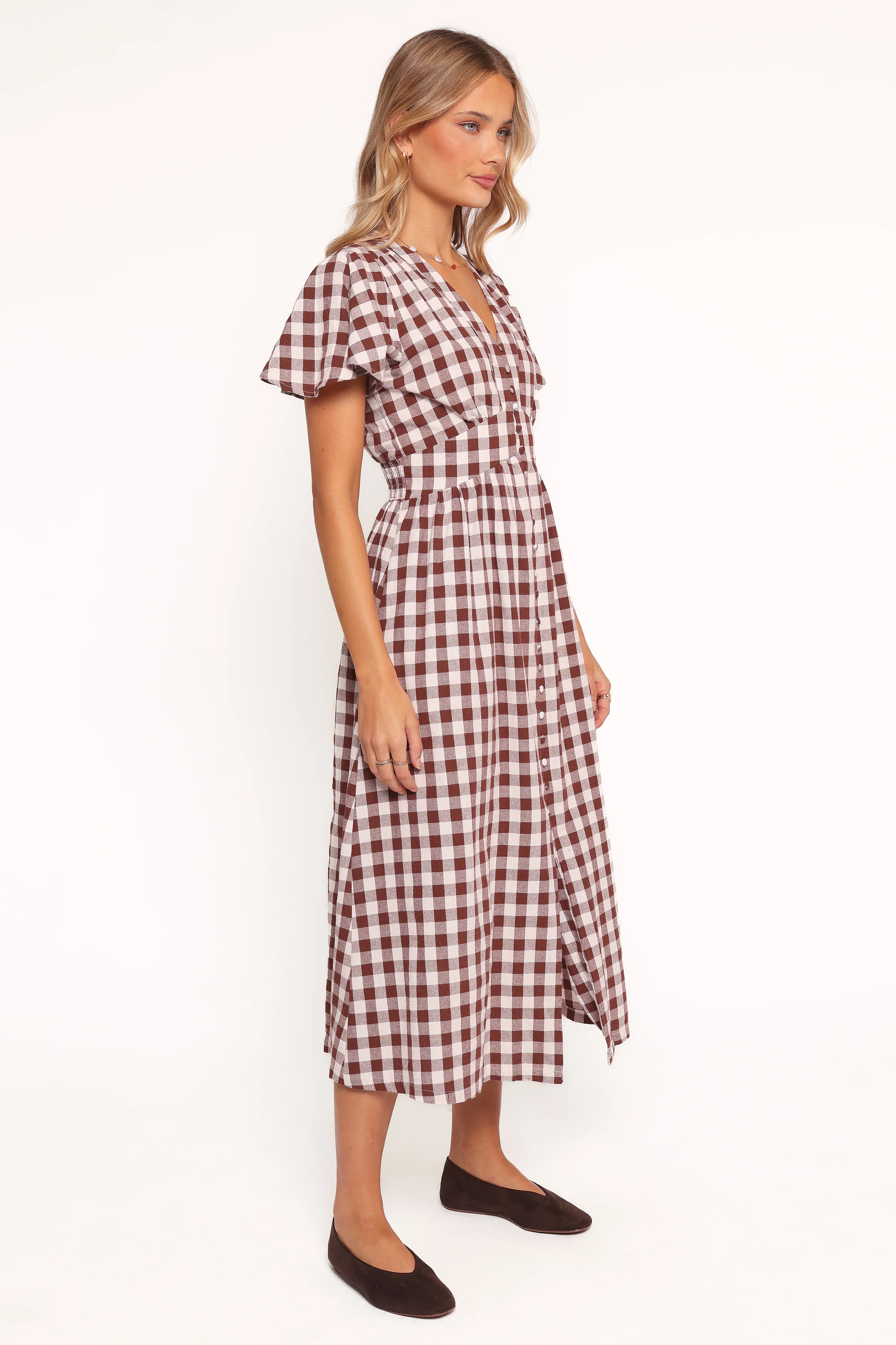 Robinson Maxi Dress - Brown Gingham