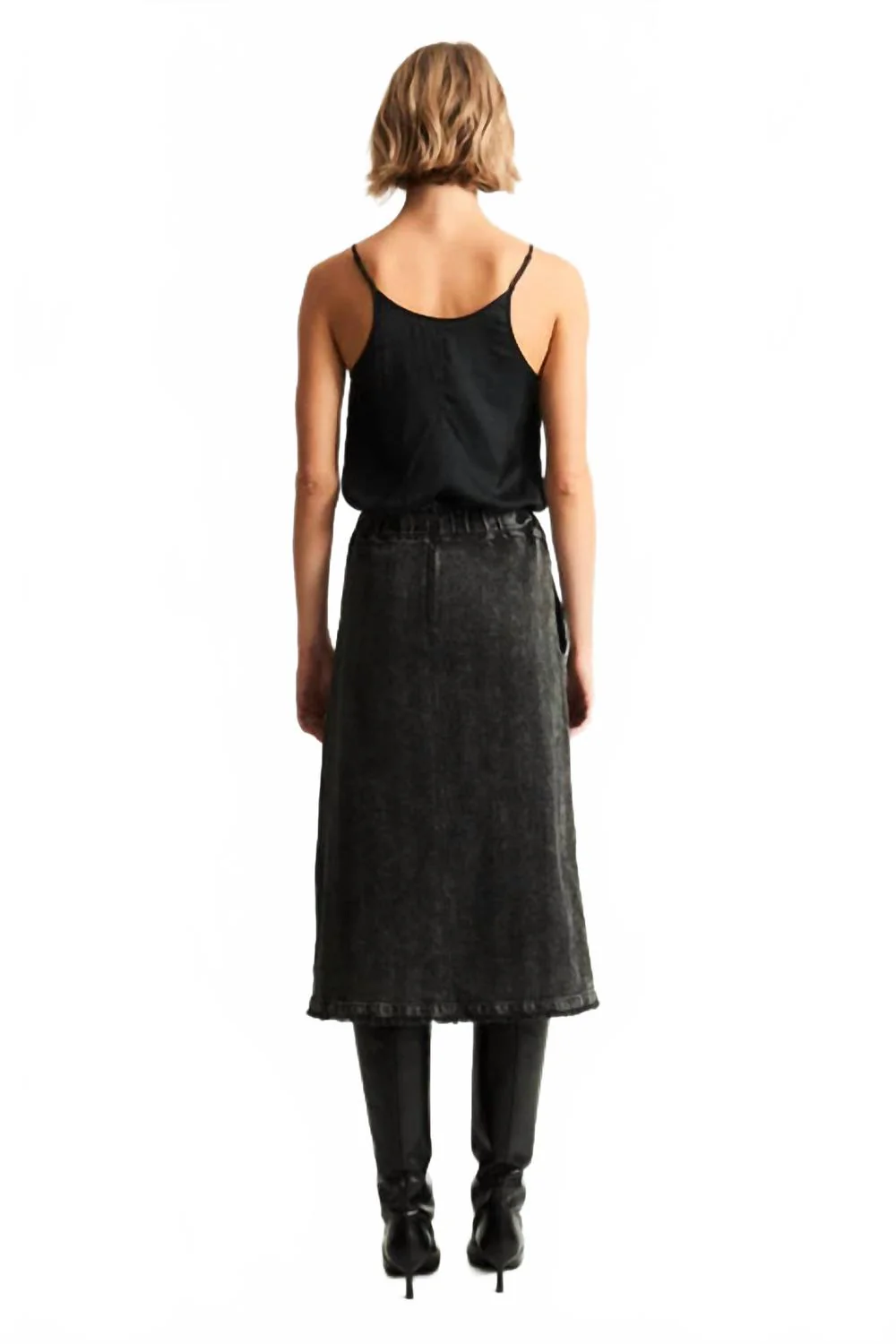 Twill Work Skirt In Faded Black