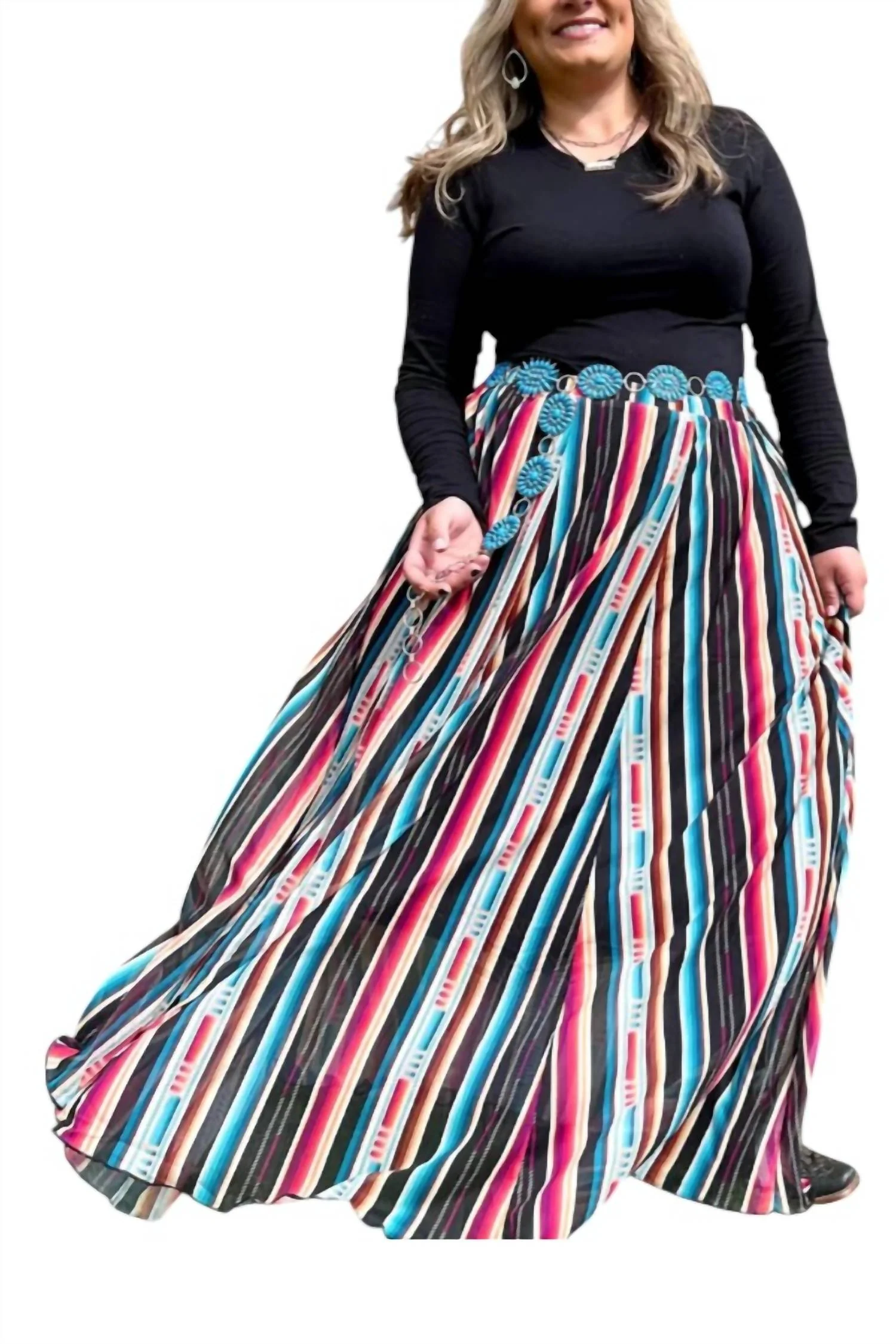 Serape Maxi Skirt In Multi