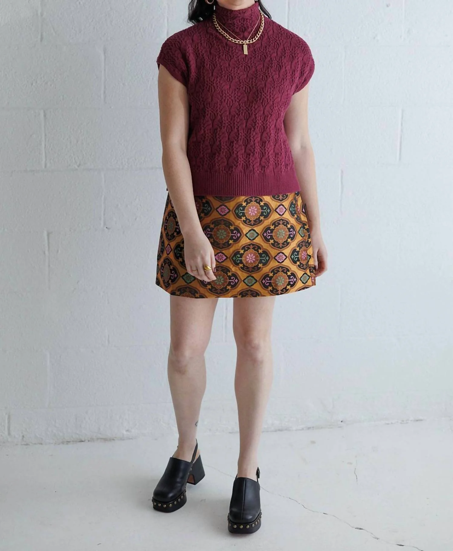 Flower Pattern Skirt In Multicolor