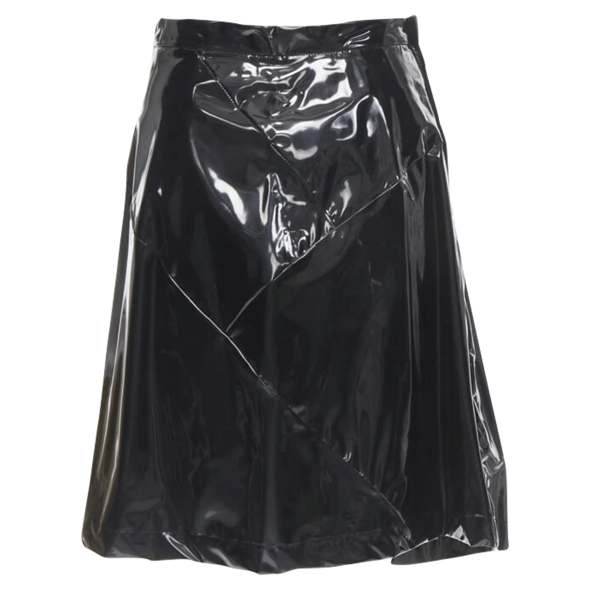 Comme Des Garcons vinyl plastic bias cut A-line skirt