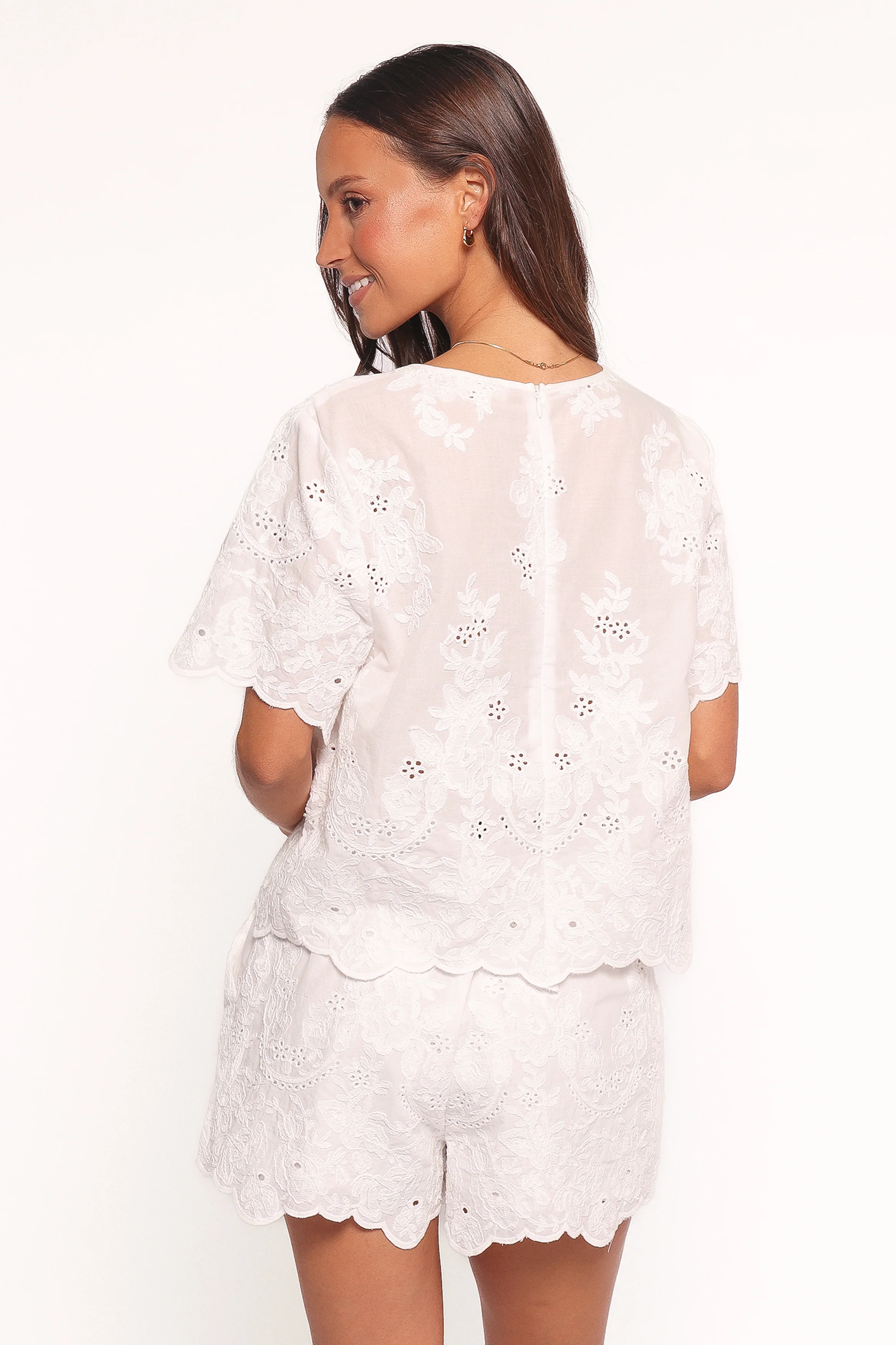 Tanis Embroidered Top - White