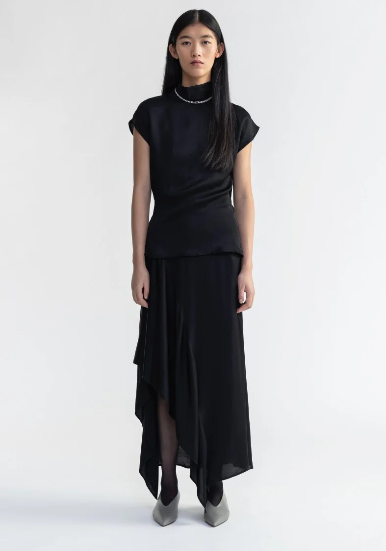 Aster - Satin Maxi Skirt