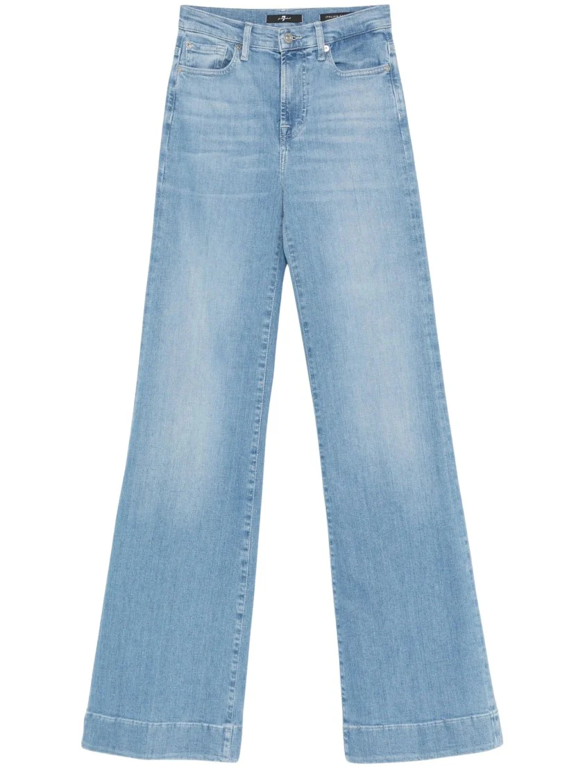 Wide-Leg Denim Jeans With High Waist