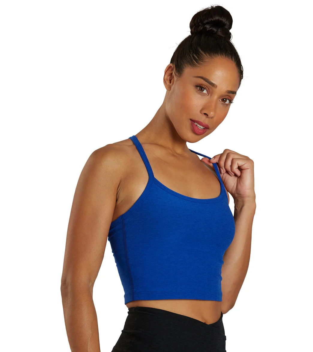 Beyond Yoga Spacedye Slim Racerback Cropped Tank Electric Royal Heather