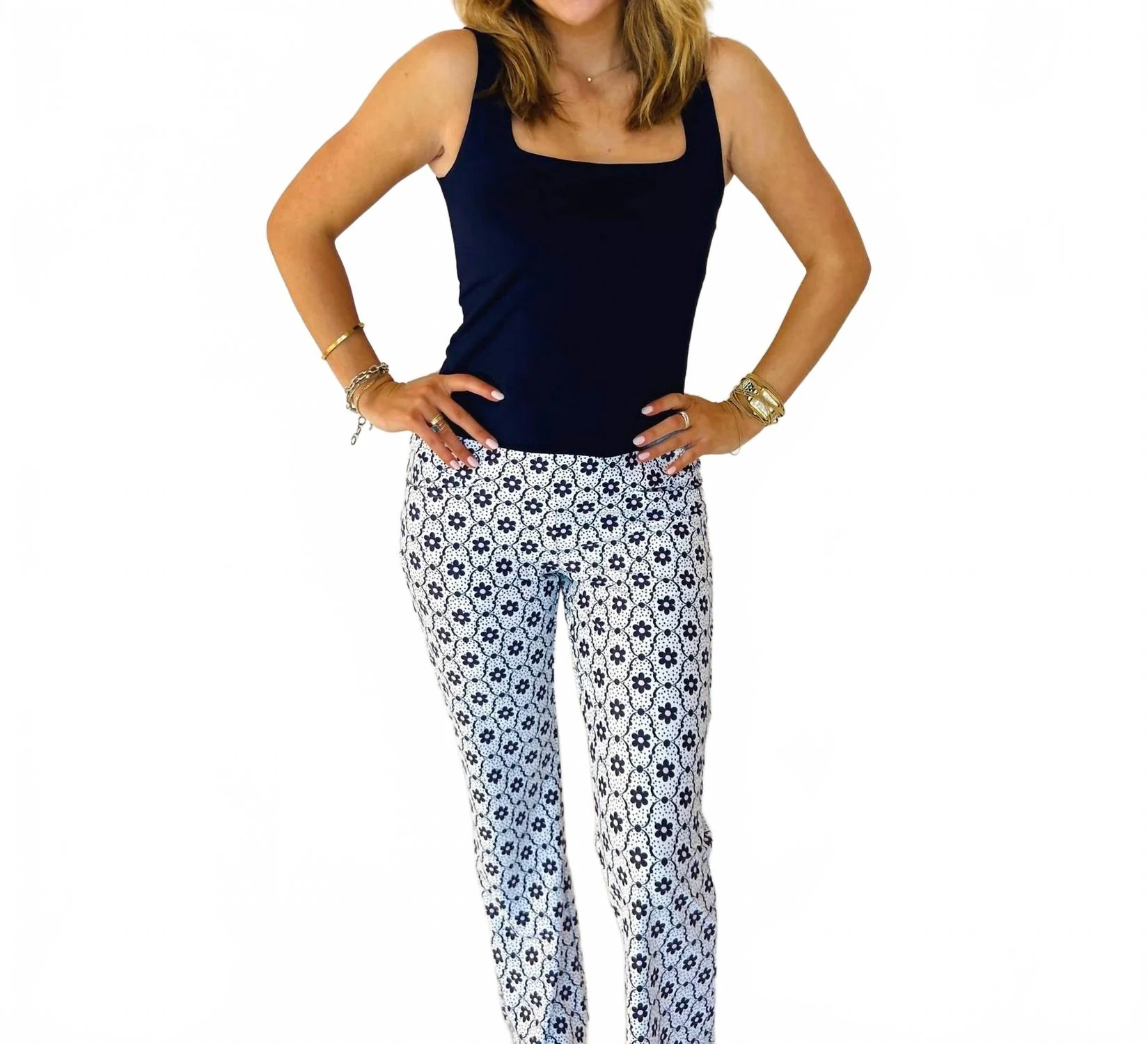 Payton Hight Waist Pants In Indigo Wallflower