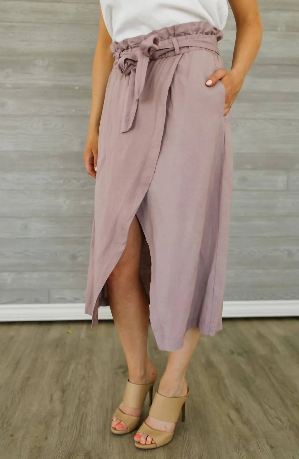 Zenya Wrap Skirt In Mauve