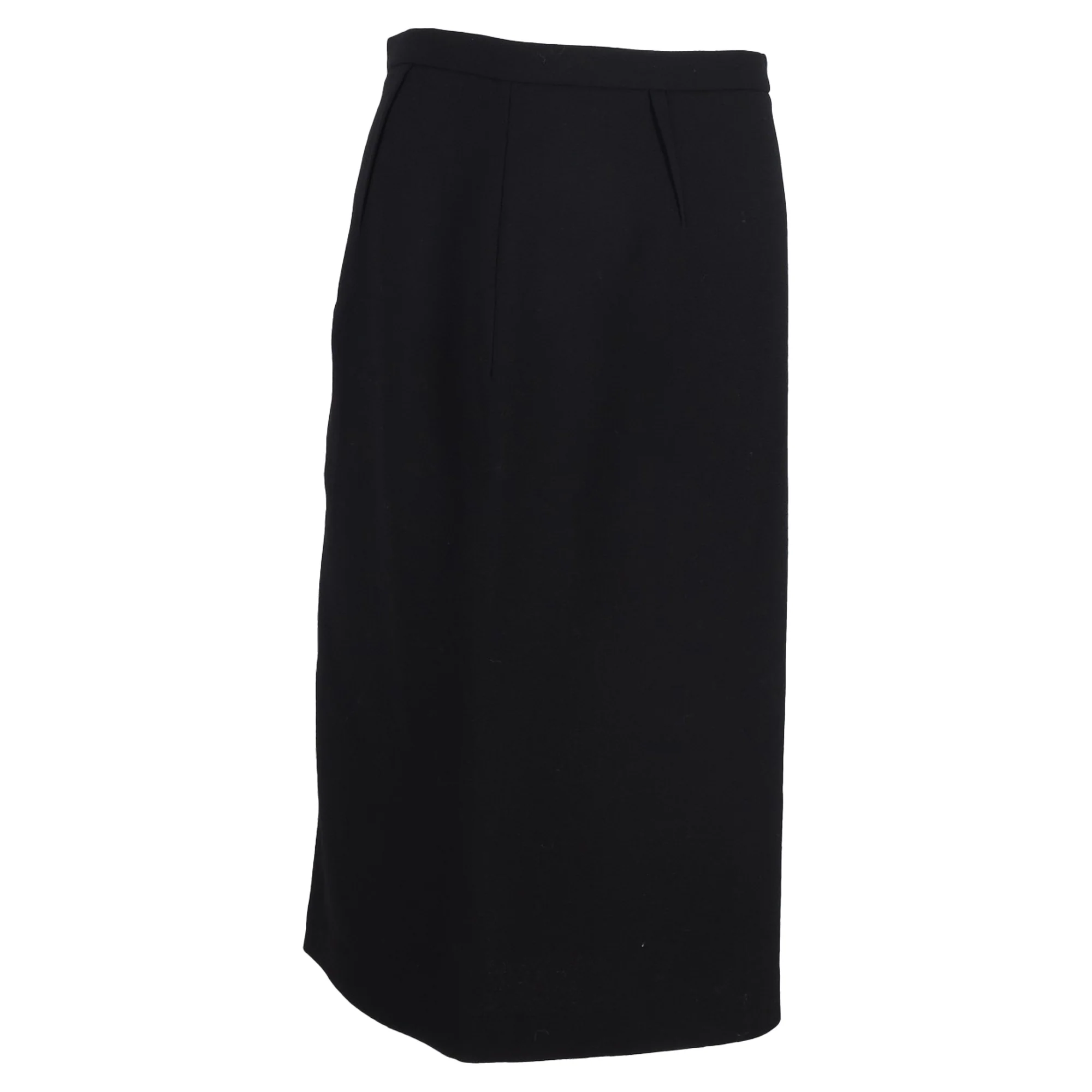 Roland Mouret Straight-Cut Midi Skirt in Black Polyester