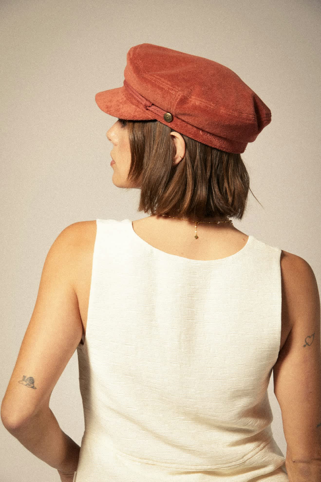 Fiddler Fisherman Cap - Burnt Brick Terry Cloth